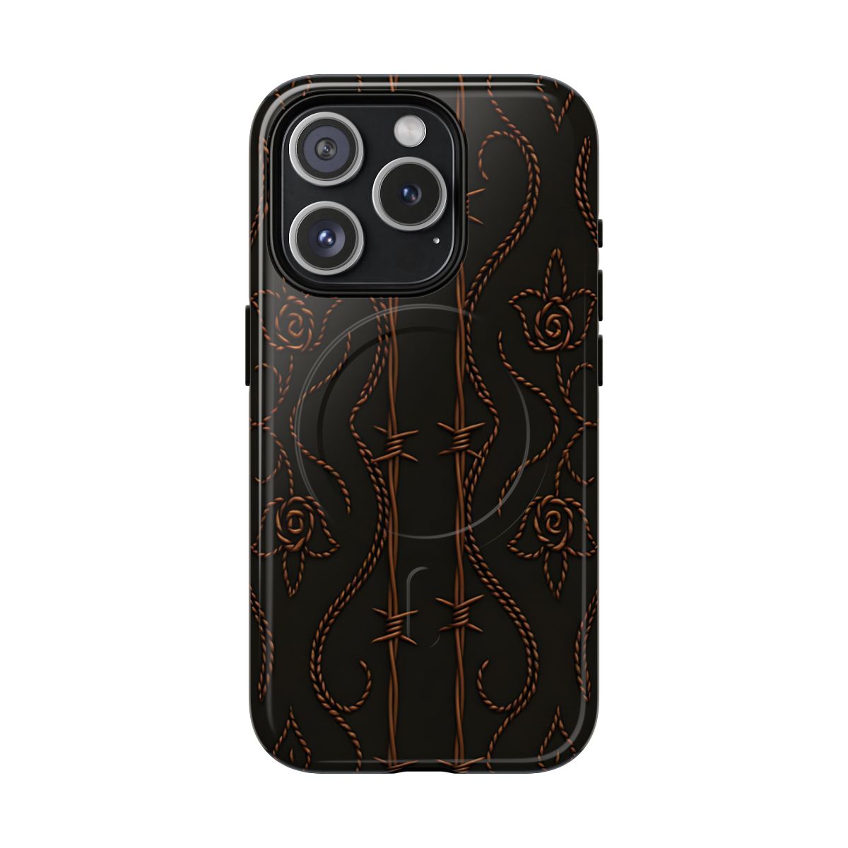 Black Copper Vine Stitch Magnetic Case