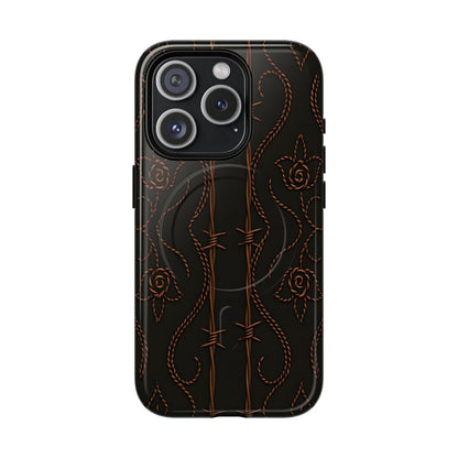 Black Copper Vine Stitch Magnetic Case
