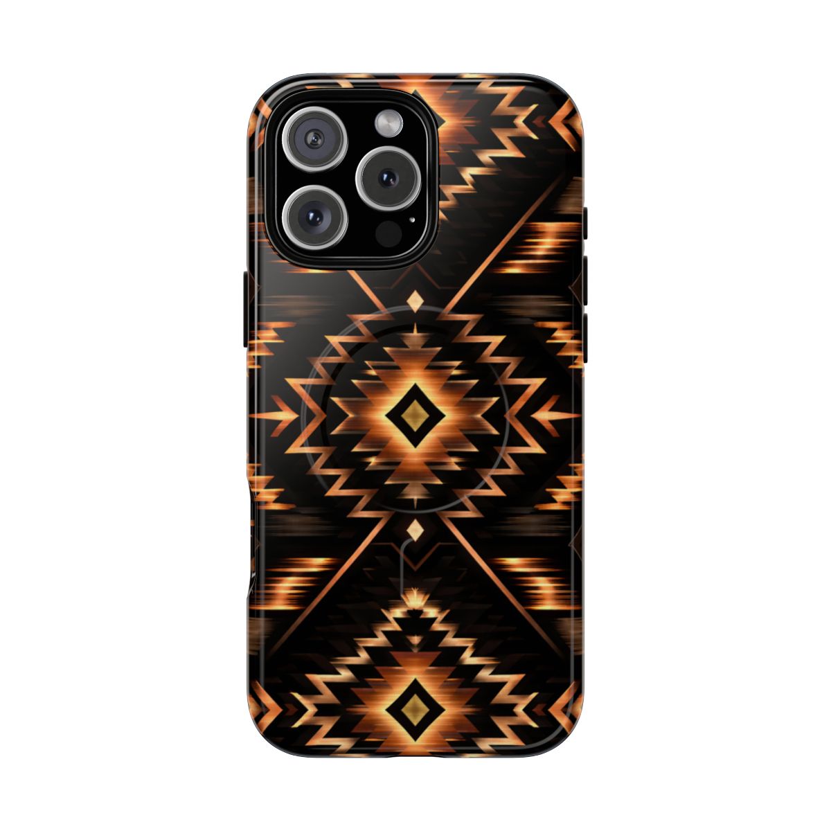 Black Gold Aztec Rug Magnetic Case