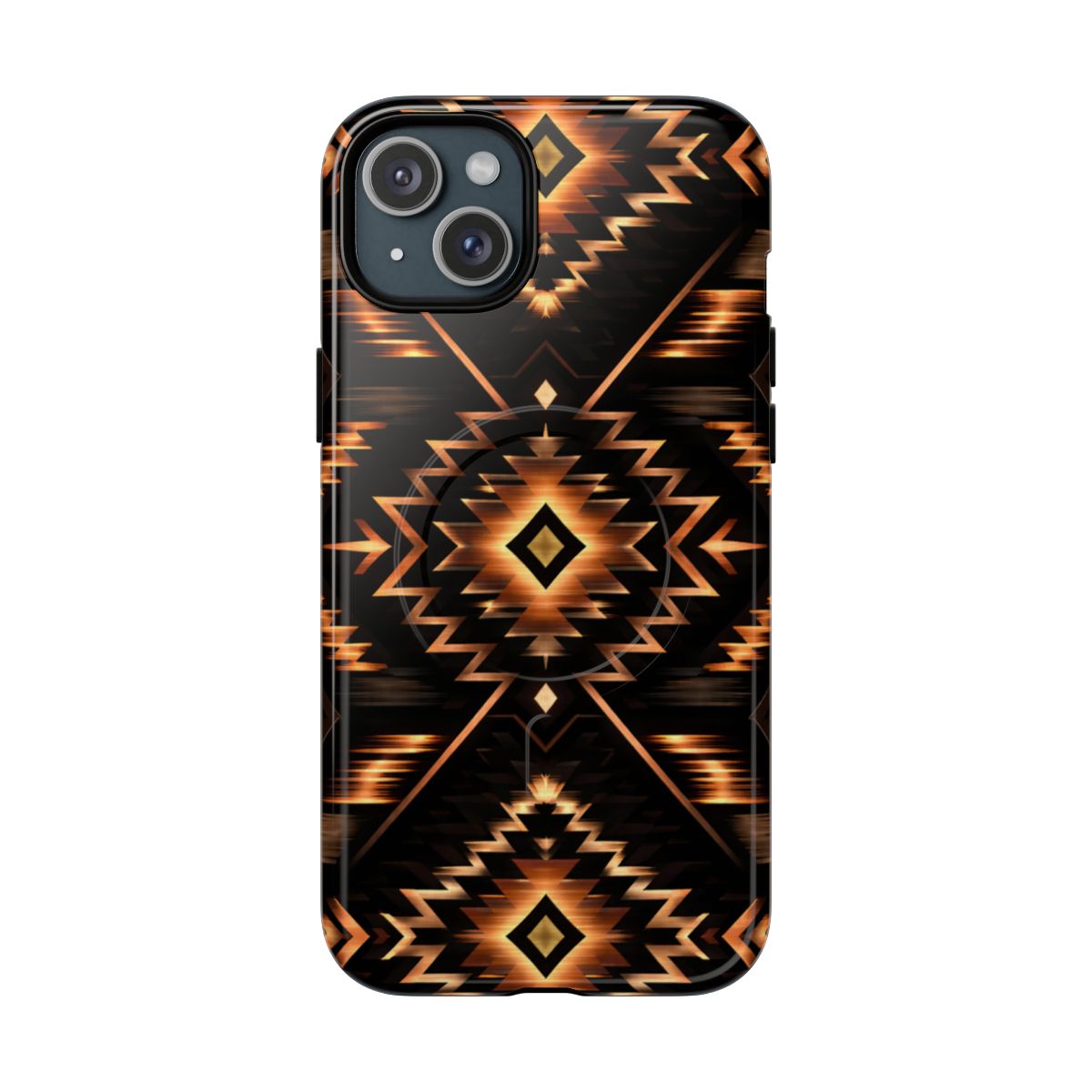 Black Gold Aztec Rug Magnetic Case