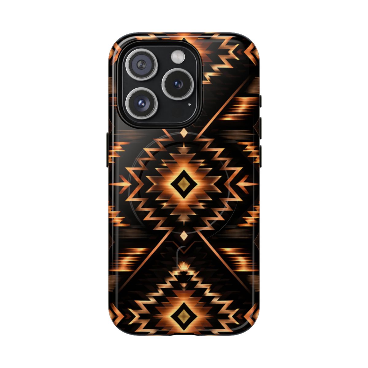 Black Gold Aztec Rug Magnetic Case