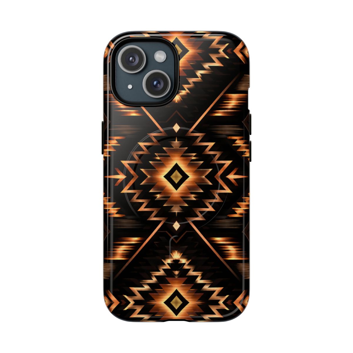 Black Gold Aztec Rug Magnetic Case