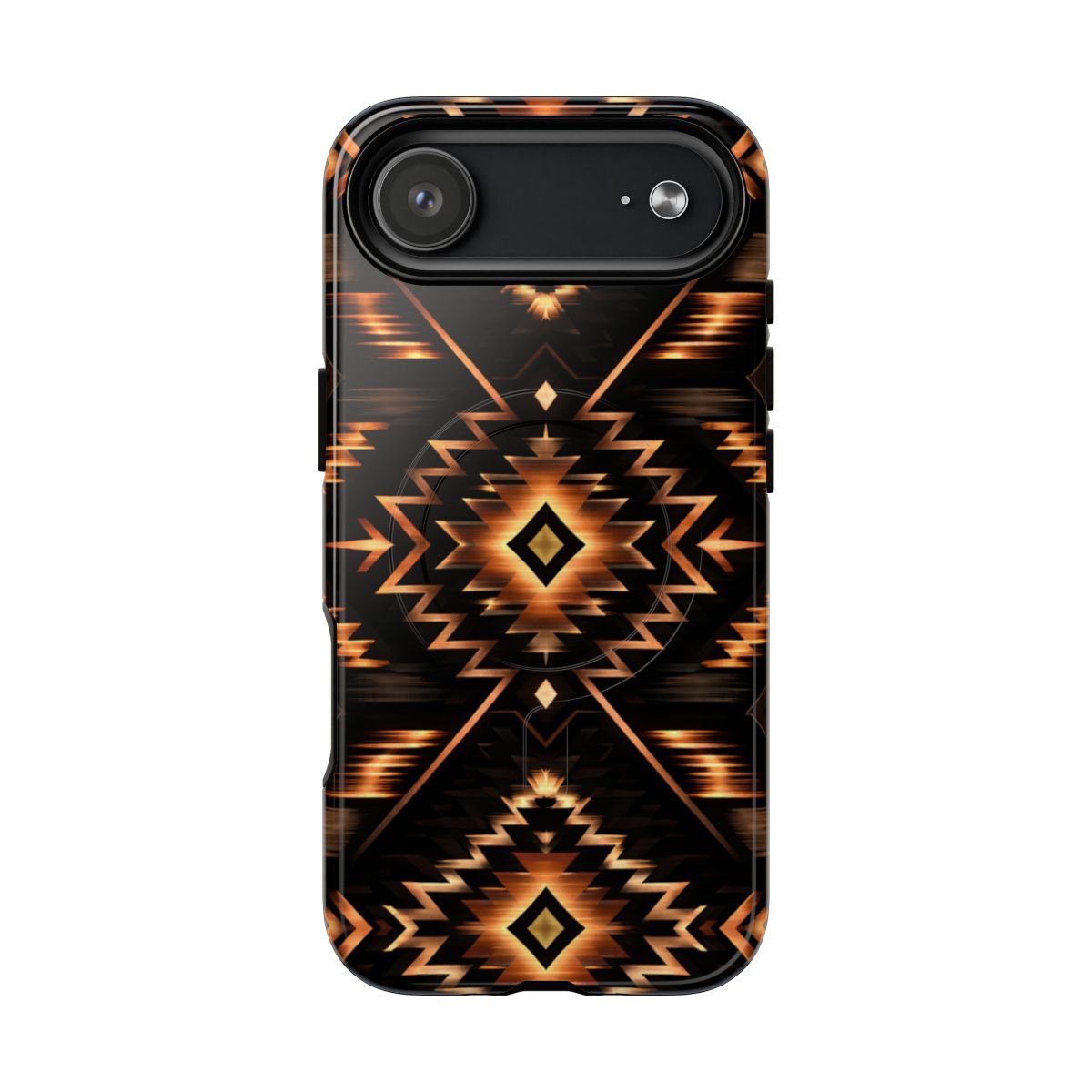 Black Gold Aztec Rug Magnetic Case