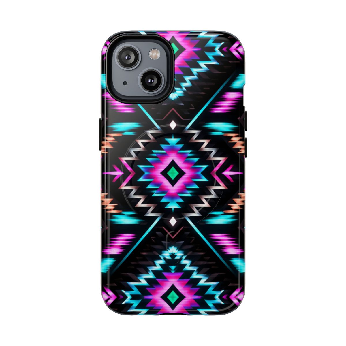 Black Neon Aztec Rug Magnetic Case