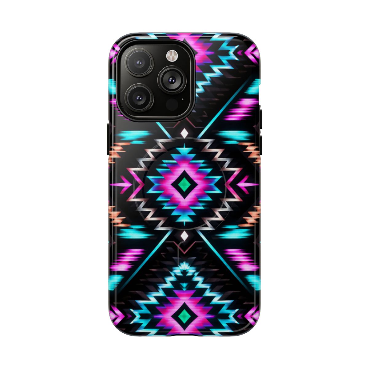 Black Neon Aztec Rug Magnetic Case