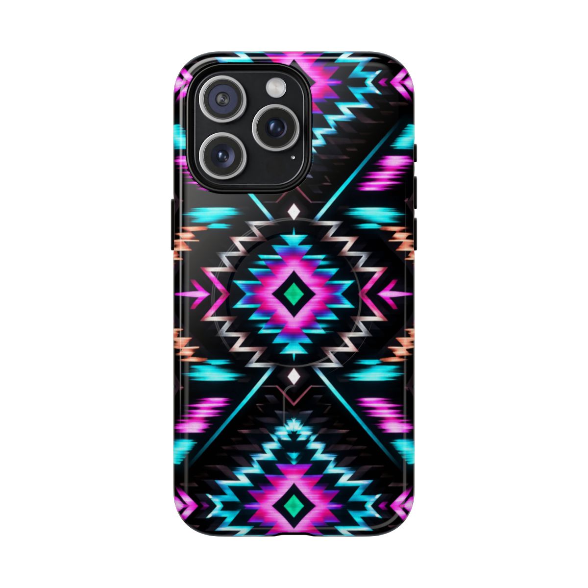 Black Neon Aztec Rug Magnetic Case