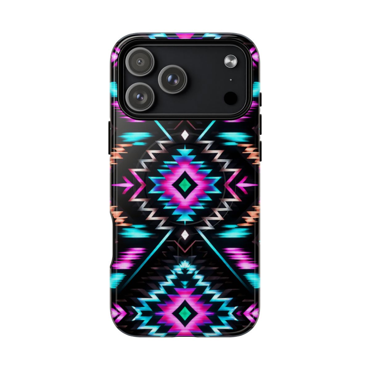 Black Neon Aztec Rug Magnetic Case