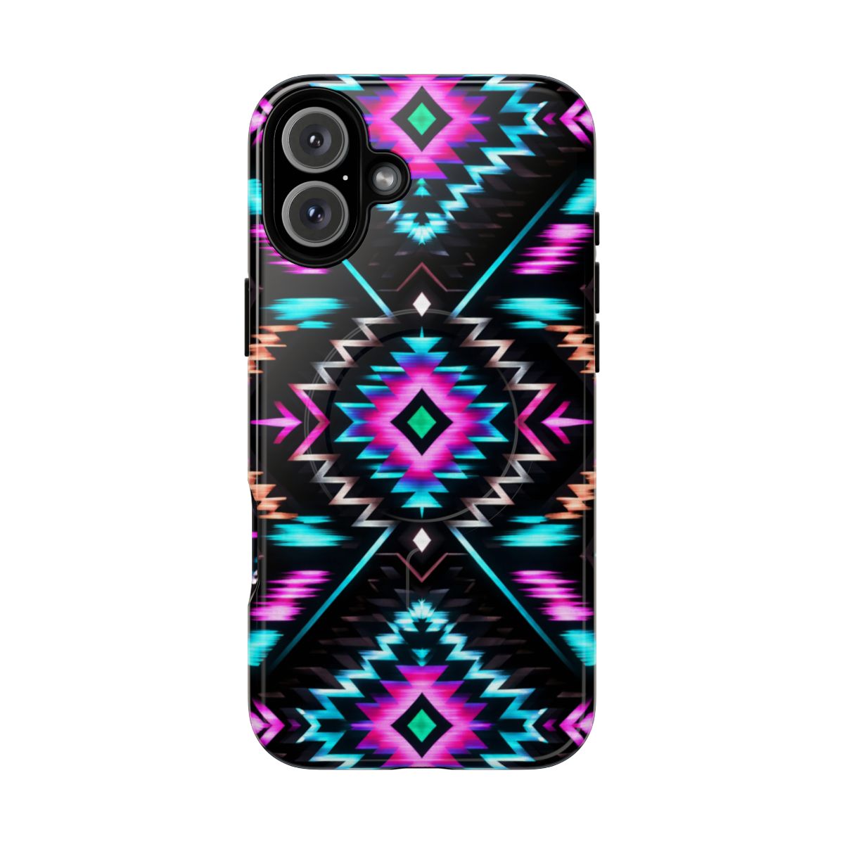 Black Neon Aztec Rug Magnetic Case