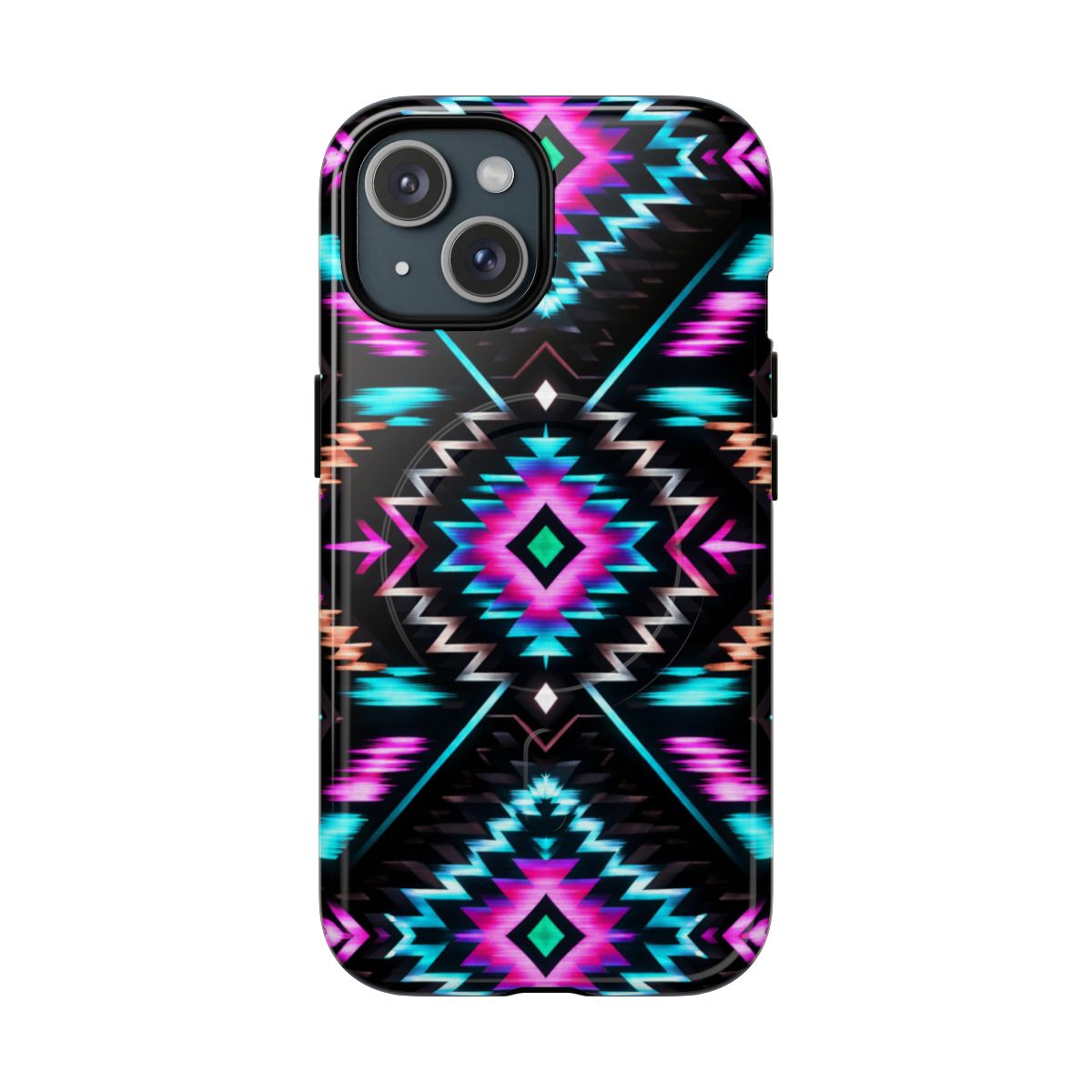 Black Neon Aztec Rug Magnetic Case