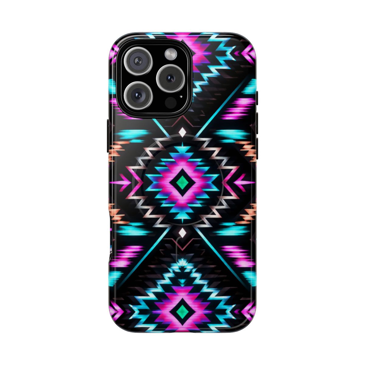 Black Neon Aztec Rug Magnetic Case