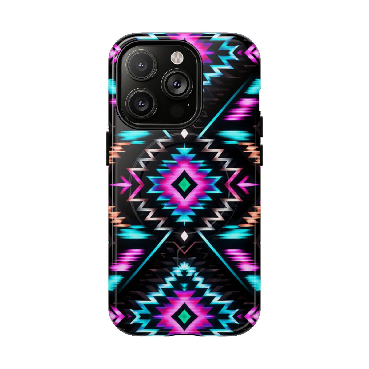 Black Neon Aztec Rug Magnetic Case