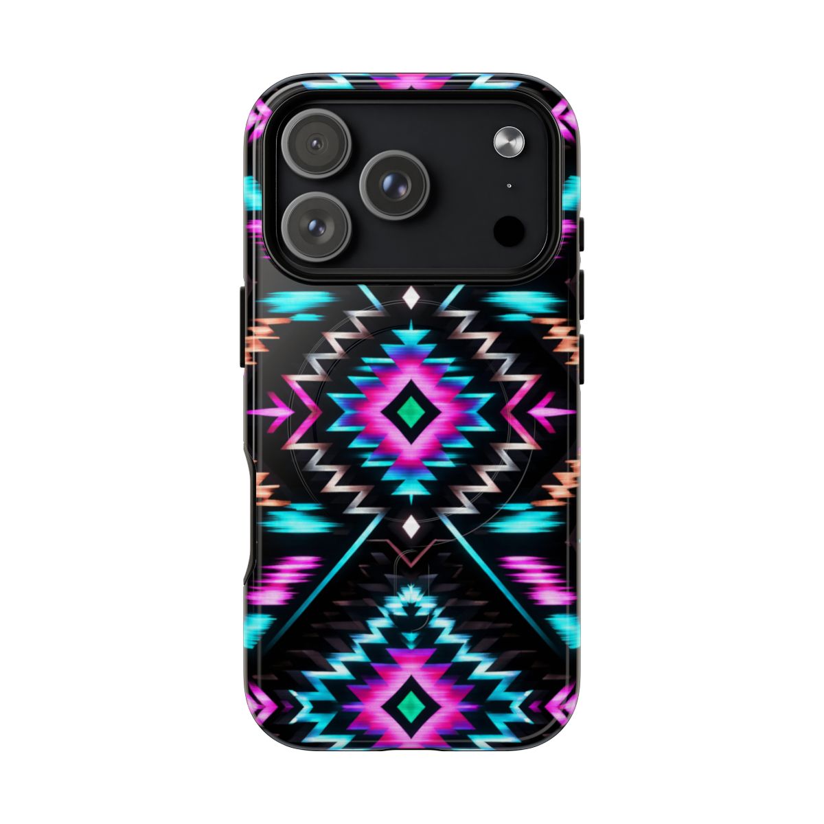 Black Neon Aztec Rug Magnetic Case