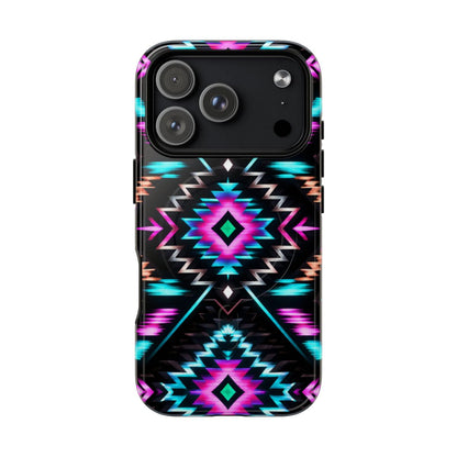 Black Neon Aztec Rug Magnetic Case