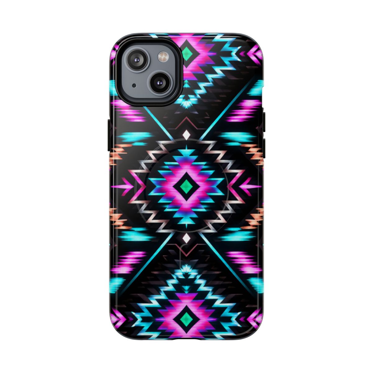 Black Neon Aztec Rug Magnetic Case