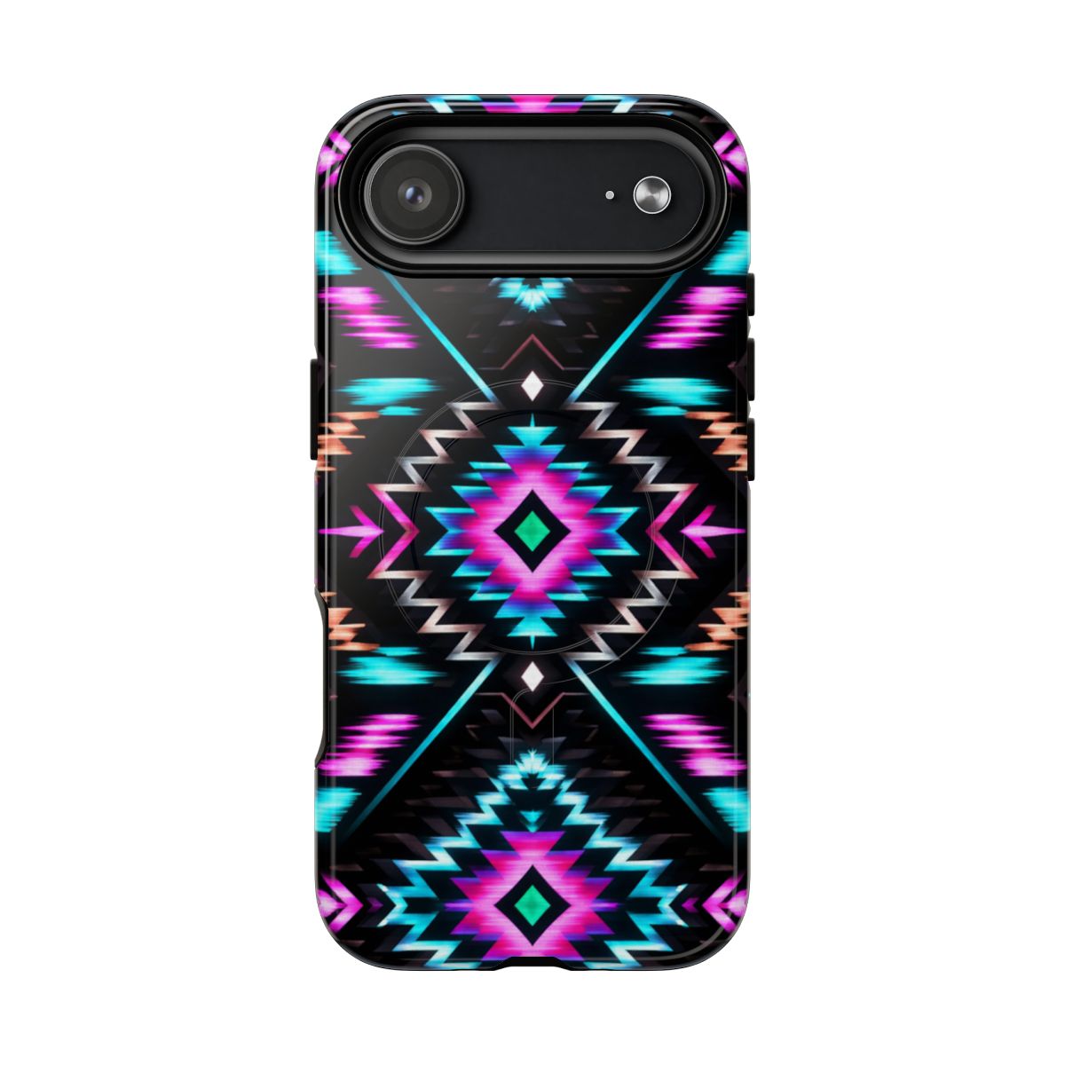 Black Neon Aztec Rug Magnetic Case