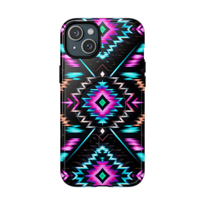 Black Neon Aztec Rug Magnetic Case
