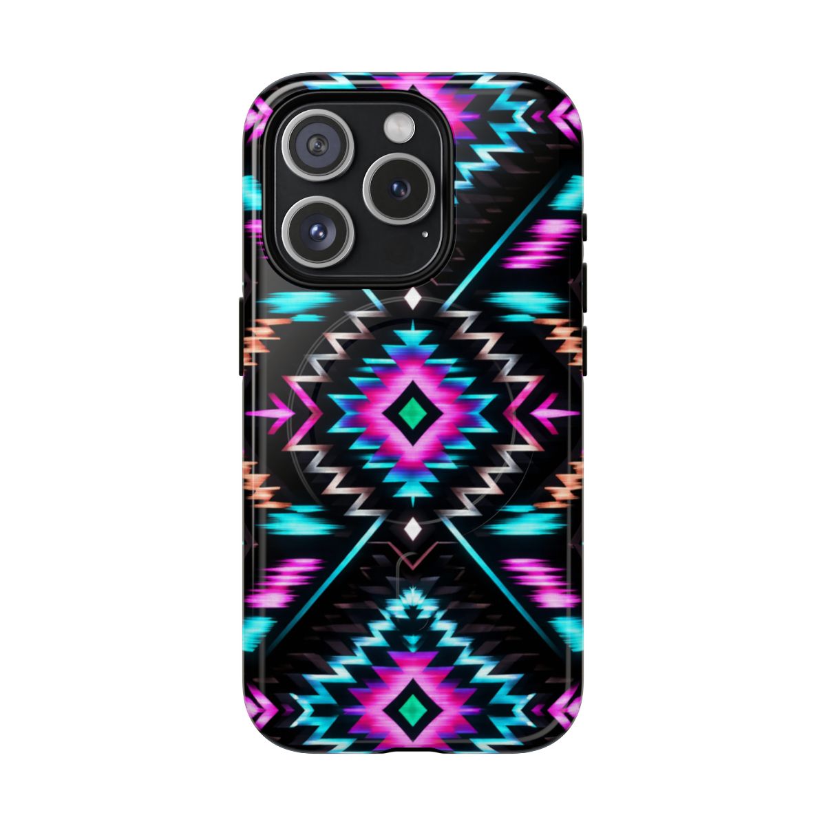 Black Neon Aztec Rug Magnetic Case
