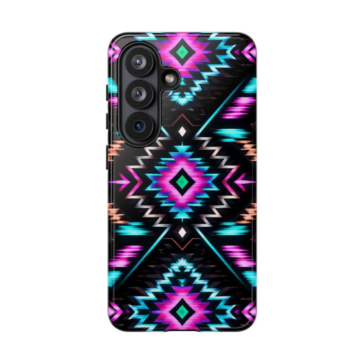 Black Neon Aztec Rug Tough Case