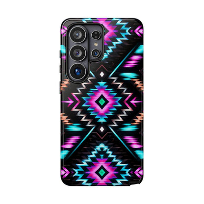 Black Neon Aztec Rug Tough Case