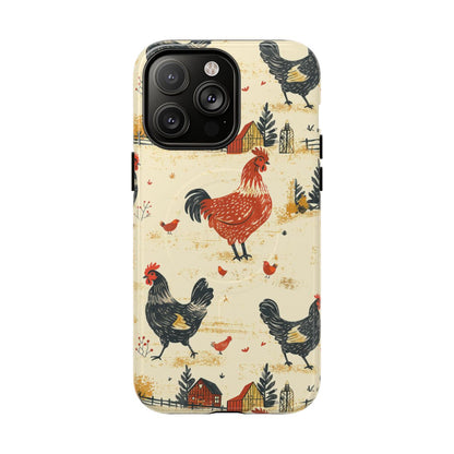 Red Black Chickens Magnetic Case