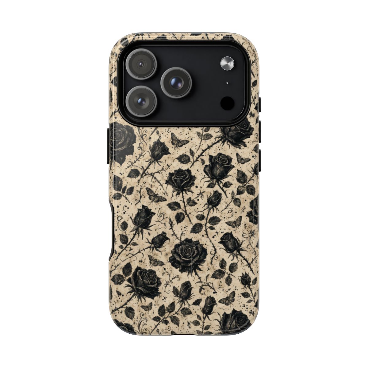 Black Rose Bone Magnetic Case - iPhone 18 Pro