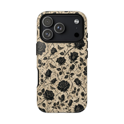 Black Rose Bone Tough Case - iPhone 18 Pro