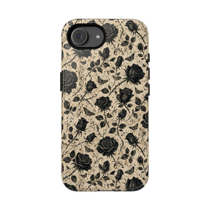 Black Rose Bone Tough Case - iPhone 16e