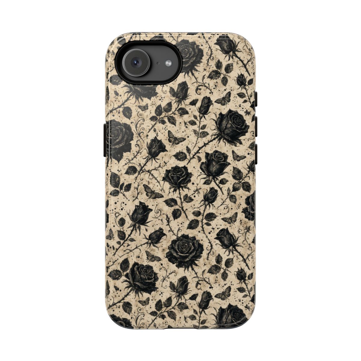 Black Rose Bone Tough Case - iPhone 17e