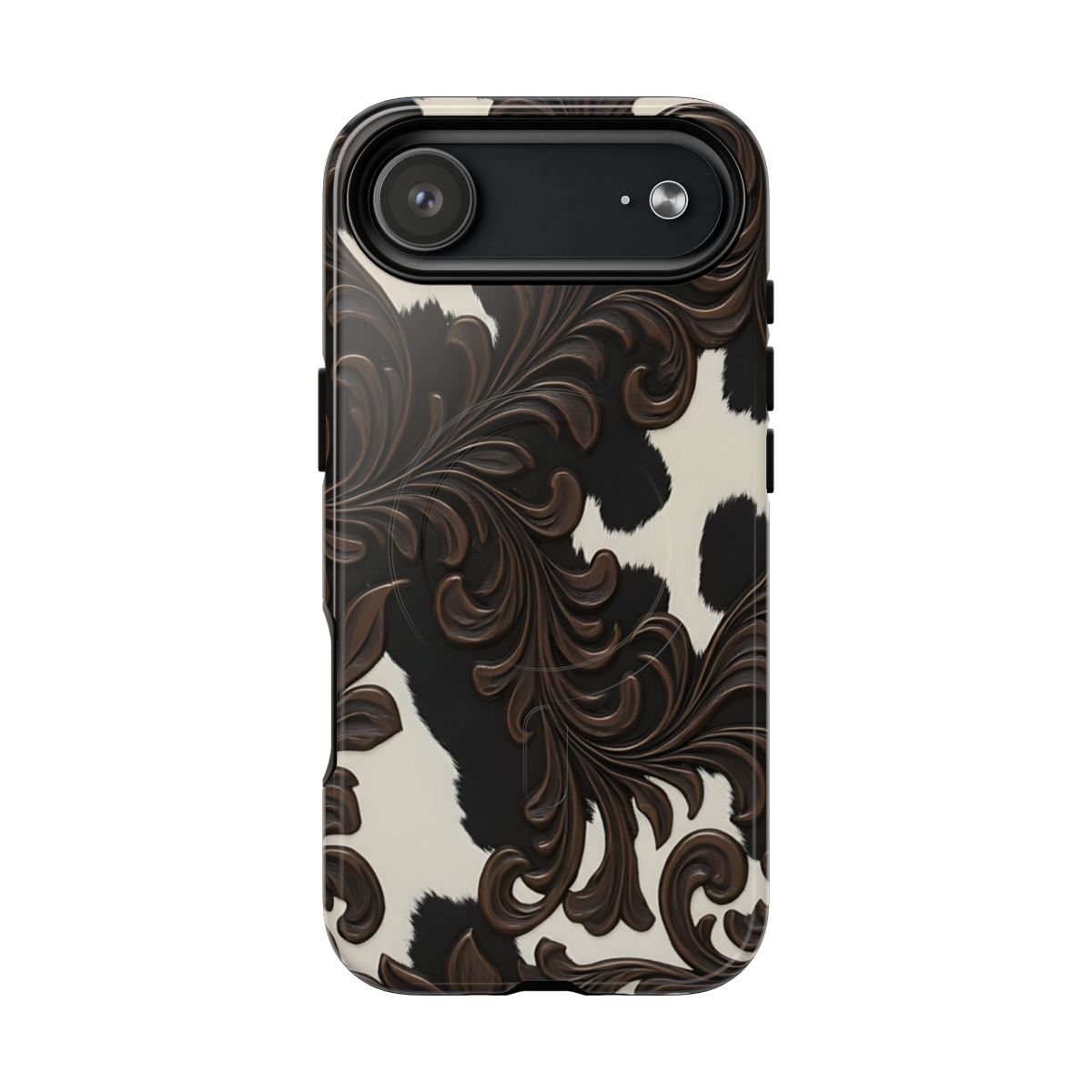 Faux Tooled Black Cowhide Magnetic Case