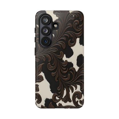 Faux Tooled Black Cowhide Tough Case