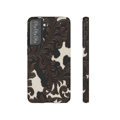 Faux Tooled Black Cowhide Tough Case