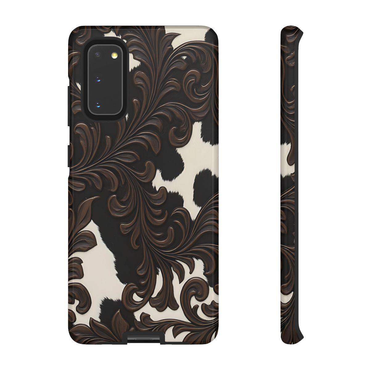 Faux Tooled Black Cowhide Tough Case