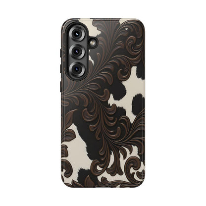 Faux Tooled Black Cowhide Tough Case