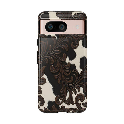 Faux Tooled Black Cowhide Tough Case
