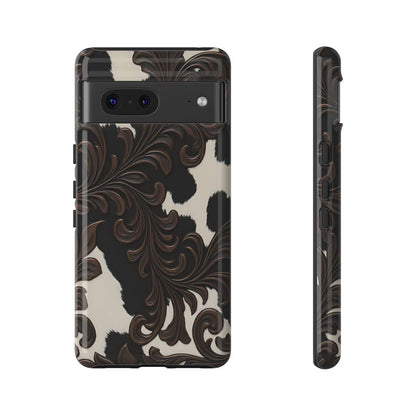 Faux Tooled Black Cowhide Tough Case