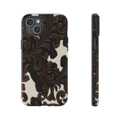 Faux Tooled Black Cowhide Tough Case