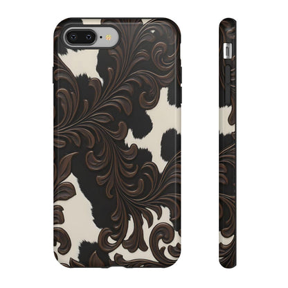 Faux Tooled Black Cowhide Tough Case