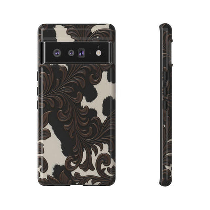 Faux Tooled Black Cowhide Tough Case
