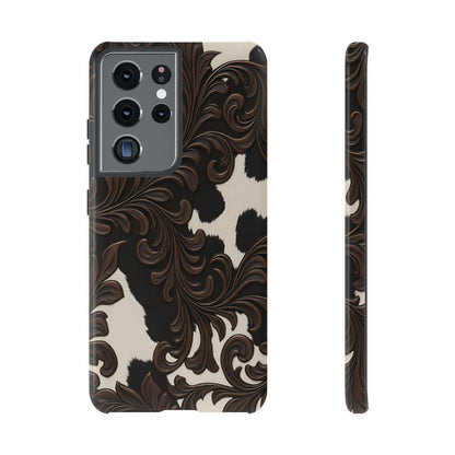 Faux Tooled Black Cowhide Tough Case