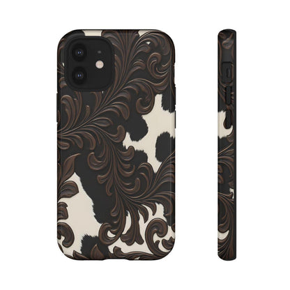 Faux Tooled Black Cowhide Tough Case