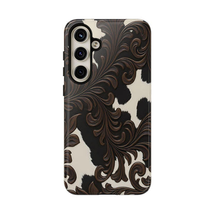 Faux Tooled Black Cowhide Tough Case
