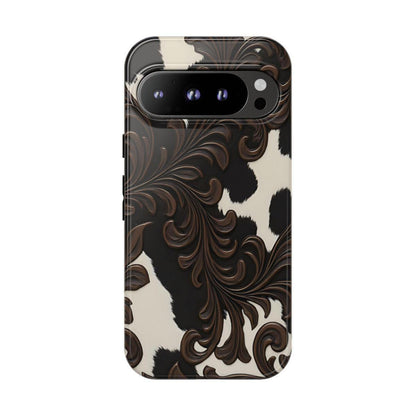 Faux Tooled Black Cowhide Tough Case