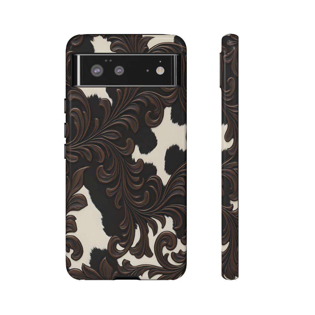 Faux Tooled Black Cowhide Tough Case