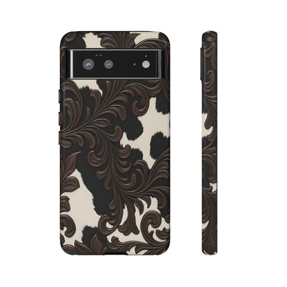 Faux Tooled Black Cowhide Tough Case
