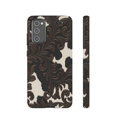 Faux Tooled Black Cowhide Tough Case