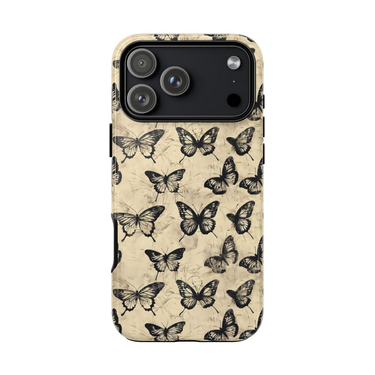 Black Vintage Butterflies Tough Case - iPhone 18 Pro Max