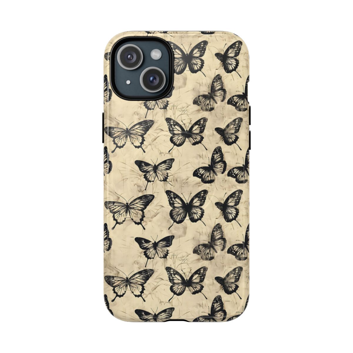 Black Vintage Butterflies Magnetic Case