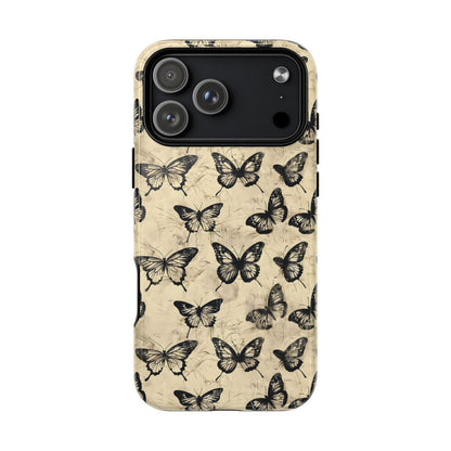 Black Vintage Butterflies Magnetic Case