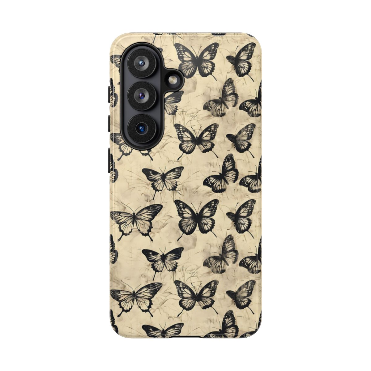 Black Vintage Butterflies Tough Case