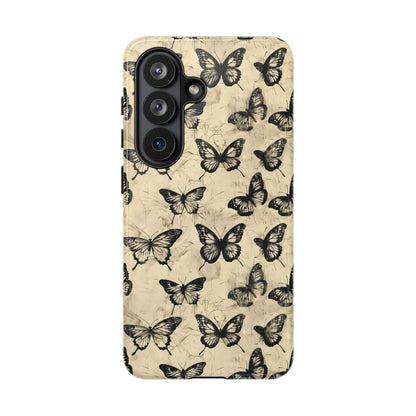 Black Vintage Butterflies Tough Case